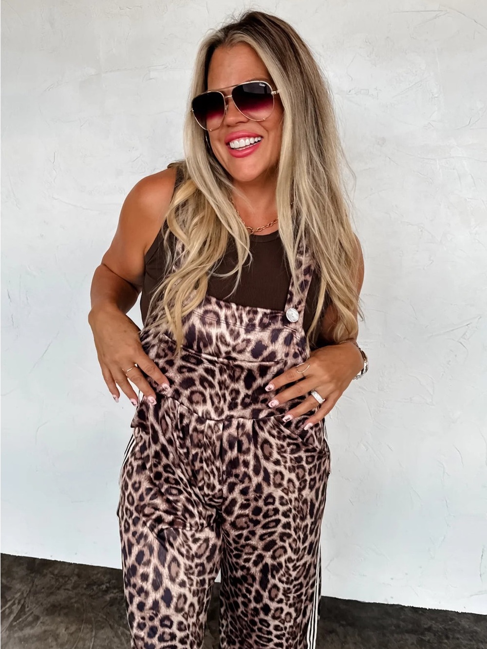 Blakeley Leopard Print Adjustable Strap Jumpsuit - Picture 4 of 16